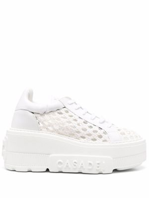 Casadei baskets tressées à plateforme - Blanc