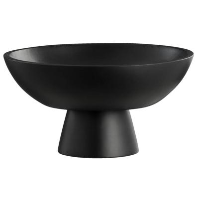 Leen Bakker - Schaal Op Voet - - Ø32 Cm - Mangohout - Zwart - B16 Cm