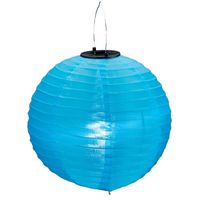 Blauwe solar party lampionnen 30 cm