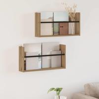 Tijdschrift Rek met plank 2 pcs Artisan Eiken 60 x 12 x 30 cm