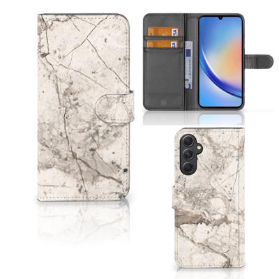 Samsung Galaxy A24 4G | Bookcase | Marmer Beige Samsung Galaxy A24 4G | Bookcase | Marmer Beige