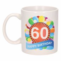 60e verjaardag cadeau beker / mok 300 ml - thumbnail