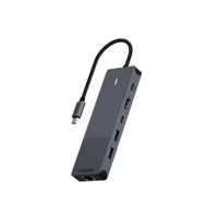 Rapoo USB-C Multiport Adapter, 6-in-1, grijs Desktop accessoire Zwart Rapoo USB-C Multiport Adapter, 6-in-1, grijs Desktop accessoire Zwart