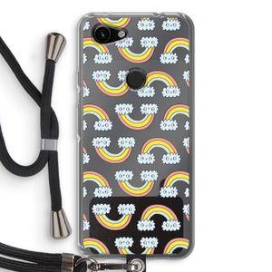Regenboog: Pixel 3a Transparant Hoesje met koord