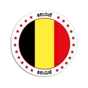 10x Ronde Belgie sticker 15 cm landen decoratie   -