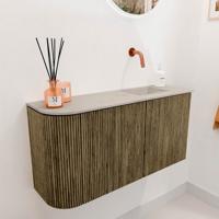 Toiletmeubel Mondiaz Joya Dlux | 81.6 cm | Meubelkleur Dusk | Faye wastafel Opalo Wasbak Rechts | Zonder kraangat(en)