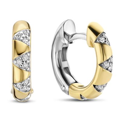 TI SENTO-Milano 7838ZY Oorringen zilver-zirconia zilver-en goudkleurig-wit 3 x 14 mm