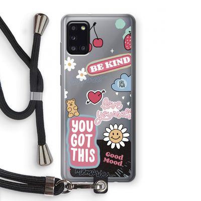 Positivity: Samsung Galaxy A31 Transparant Hoesje met koord