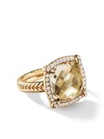 David Yurman bague Châtelaine en or 18ct sertie de citrine et de diamants (14 mm)