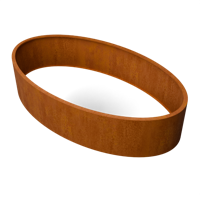 Ovalu Ovale plantenbak cortenstaal L280 x B160 x H60 cm zonder bodem - Geroba