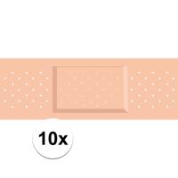 Mega pleister sticker - 10x - verkleed artikel - 6 x 19 cm - zuster - verpleegster - dokter - zieken