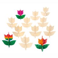 Colorations maak en versier je eigen houten tulp, set van 12