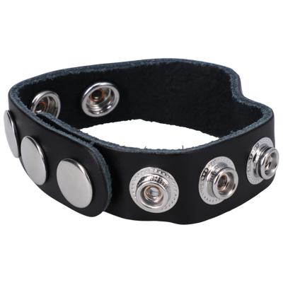 Doc Johnson De Leather 5 Snap - Leather Cockring