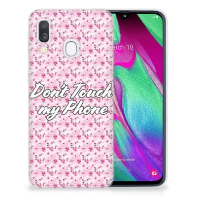 Samsung Galaxy A40 Silicone-hoesje Flowers Pink DTMP Samsung Galaxy A40 Silicone-hoesje Flowers Pink DTMP