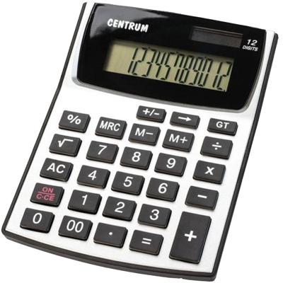 Rekenmachine/calculator - zilver - 12 digits - voor school of kantoor