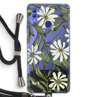 Wit bloemenpatroon: Honor Note 10 Transparant Hoesje met koord