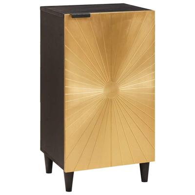 Dressoir Zwart en Goud 40 x 33 x 75 cm massief mangohout