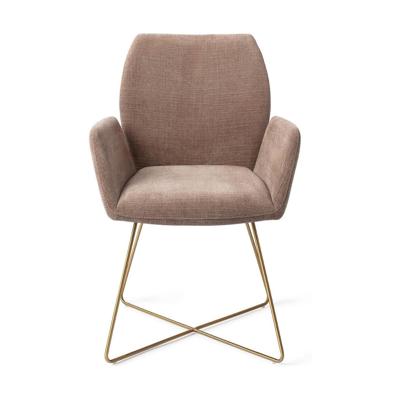 Jesper Home Misaki eetkamerstoel Mocha Mist cross gold