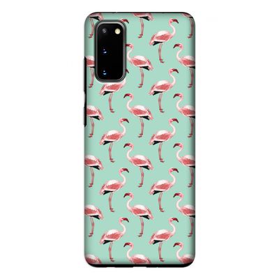 Flamingoprint groen: Samsung Galaxy S20 Tough Case