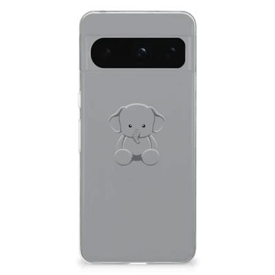 Google Pixel 8 Pro Telefoonhoesje met Naam Grijs Baby Olifant Google Pixel 8 Pro Telefoonhoesje met Naam Grijs Baby Olifant