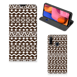 Samsung Galaxy A20s Hoesje met Magneet Aztec Brown