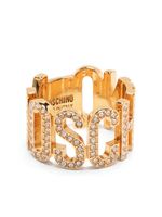 Moschino bague sertie de pierres - Or - thumbnail