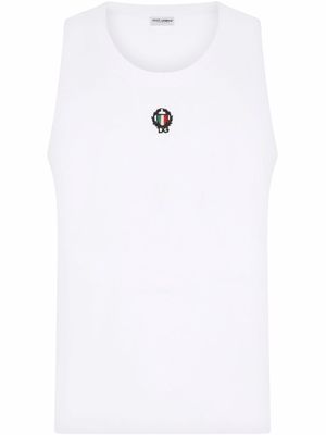 Dolce & Gabbana débardeur à détail brodé - Blanc