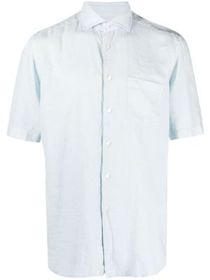 Xacus chemise en lin à manches courtes - Bleu