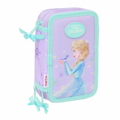 Driedubbele Pennenzak Frozen Spirit Lila 12,5 x 19,5 x 5,5 cm 37 Onderdelen