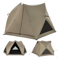 Pop-Up Tent voor 4-6 Personen Campingtent met Overkapping Dakraam 3 Deuren 3 Ramen en Grondzeil Familietent voor Trekking Camping