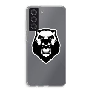 Angry Bear (white): Samsung Galaxy S21 FE Transparant Hoesje