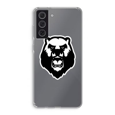 Angry Bear (white): Samsung Galaxy S21 FE Transparant Hoesje
