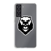 Angry Bear (white): Samsung Galaxy S21 FE Transparant Hoesje