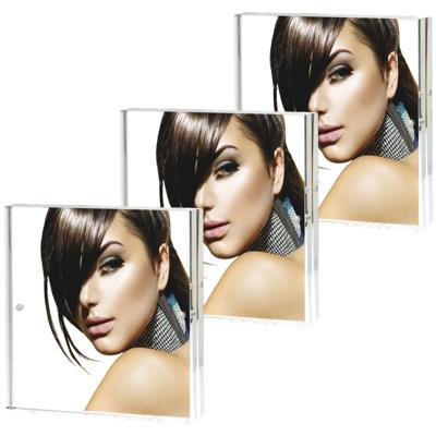 Zep - 3x stuks - Fotolijst - transparant - acryl - magnetisch frame - geschikt voor foto - 15 x 15 c
