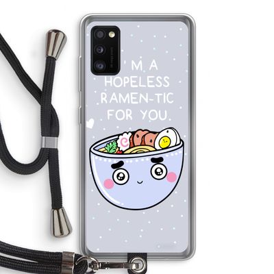 I'm A Hopeless Ramen-Tic For You: Samsung Galaxy A41 Transparant Hoesje met koord