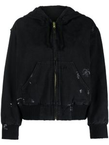 Vaquera distressed-finish hooded zip-up jacket - Noir