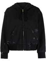 Vaquera distressed-finish hooded zip-up jacket - Noir - thumbnail