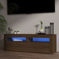 Tv-meubel met LED-verlichting 120x35x40 cm bruin eikenkleurig - thumbnail