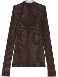 Proenza Schouler White Label pull en maille nervurée - Marron