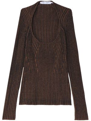 Proenza Schouler White Label pull en maille nervurée - Marron