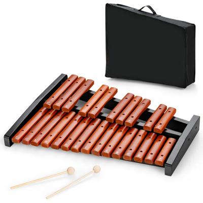 25 Noten Xylofoon Houten Percussie Instrument Muzikaal Speelgoed voor Kinderen met Basis 2 Hamers Draagtas Bruin+Zwart