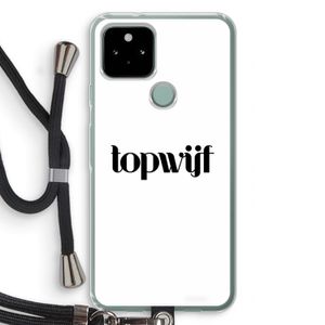 Topwijf Wit: Pixel 5 Transparant Hoesje met koord