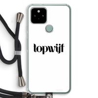 Topwijf Wit: Pixel 5 Transparant Hoesje met koord