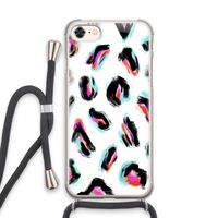Cheetah color: iPhone 7 Transparant Hoesje met koord
