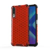 Voor Huawei Honor 9X honingraat schokbestendig PC + TPU beschermhoes (rood)