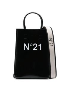 Nº21 sac porté épaule en cuir à logo imprimé - Noir