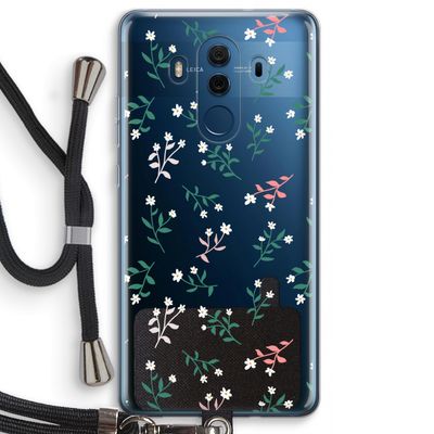 Small white flowers: Huawei Mate 10 Pro Transparant Hoesje met koord