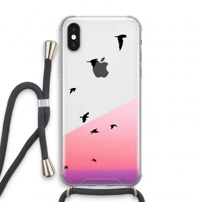 Fly away: iPhone X Transparant Hoesje met koord