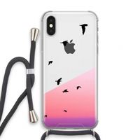 Fly away: iPhone X Transparant Hoesje met koord