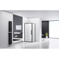 Van Rijn Products ST04 Hoekcabine - 90x100x200cm - helder glas - dikte 6mm - zwart ST0415090100KP Van Rijn Products ST04 Hoekcabine - 90x100x200cm - helder glas - dikte 6mm - zwart ST0415090100KP
